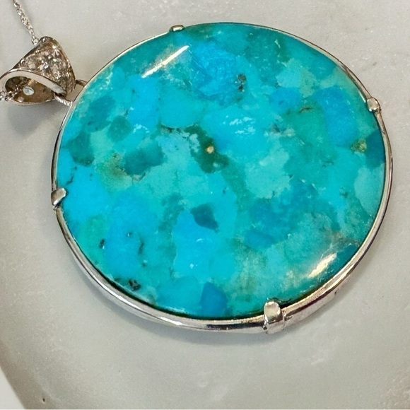 BBJ 925 Sterling Abalone/Turquoise/Topaz Necklace (24”) - Picture 6 of 10